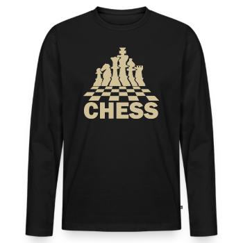 schach spielen spieler - Männer Premium Bio Langarmshirt - Schwarz - Vorne - Nico (187cm)