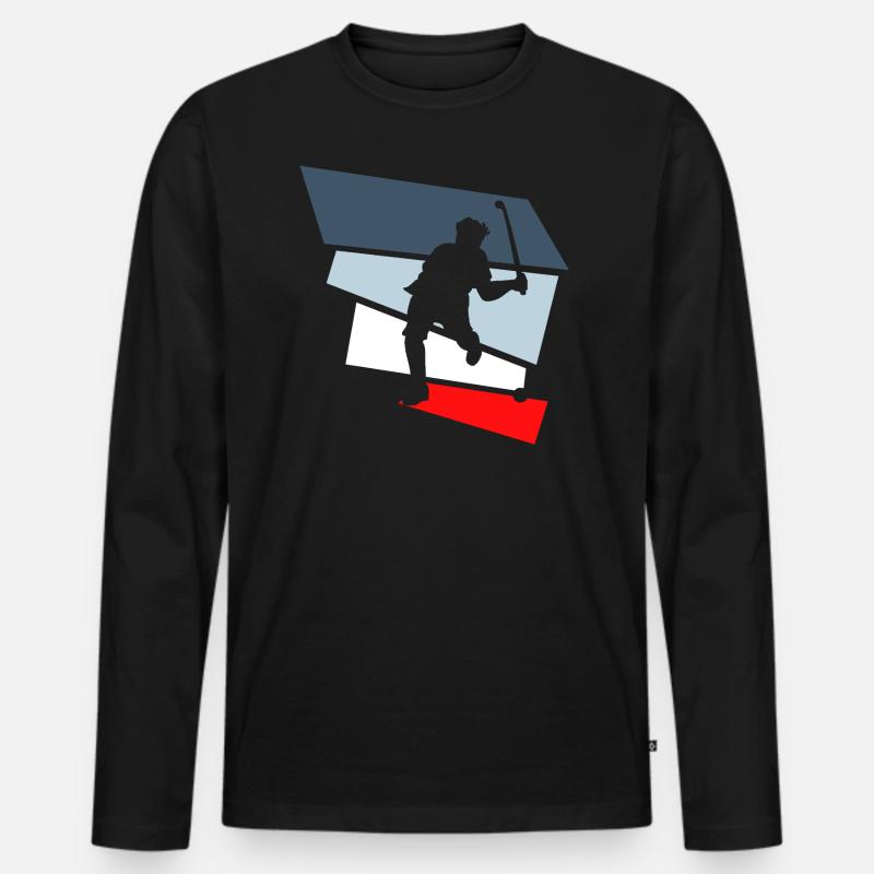 feldhockey geschenk - Männer Premium Bio Langarmshirt - Schwarz