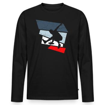 frisbee - Men's Premium Organic Long Sleeve Shirt - black - Front - Nico (187cm)