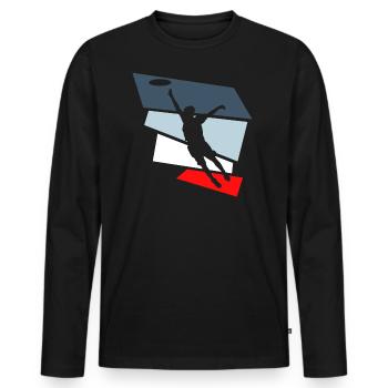 frisbee ultimate frisbee - Männer Premium Bio Langarmshirt - Schwarz - Vorne - Nico (187cm)