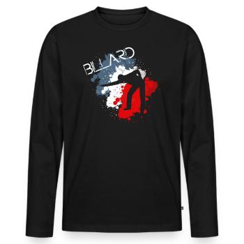 billard - Männer Premium Bio Langarmshirt - Schwarz - Vorne - Nico (187cm)