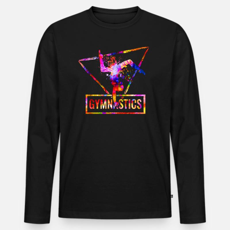 Turnen - Männer Premium Bio Langarmshirt - Schwarz