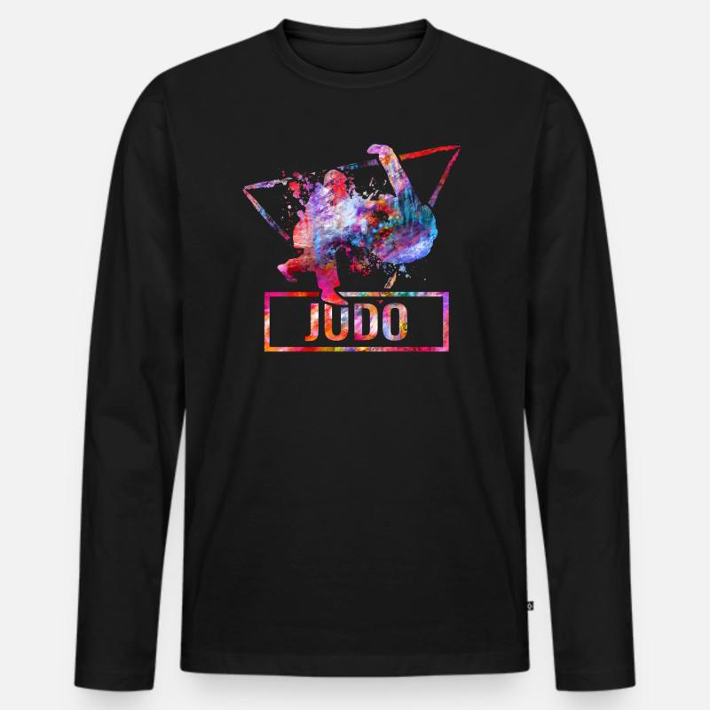 judo - Männer Premium Bio Langarmshirt - Schwarz