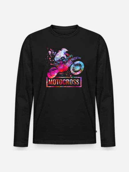 motocross - Men's Premium Organic Long Sleeve Shirt - black
