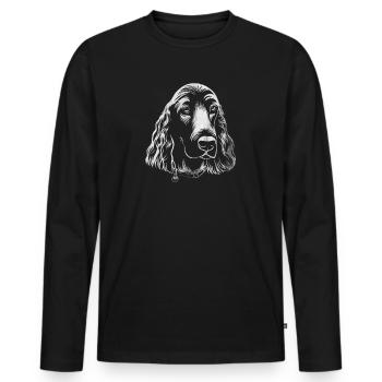 Épagneul pour chien - T-shirt manches longues Premium bio Homme - noir - Devant - Nico (187cm)
