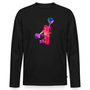 cheerleading - Männer Premium Bio Langarmshirt - Schwarz - Vorne - Nico (187cm)