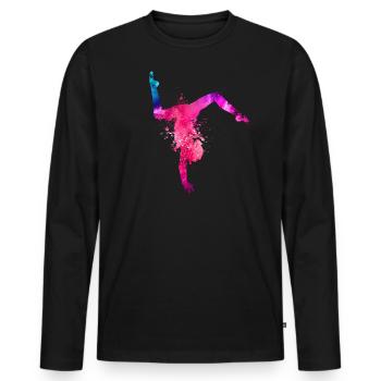 Poirier gymnaste gymnastique fille - T-shirt manches longues Premium bio Homme - noir - Devant - Nico (187cm)