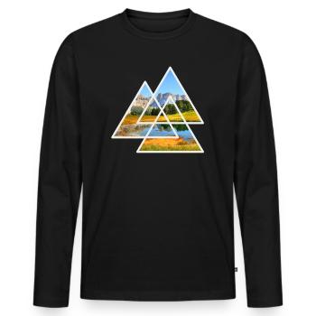 Dolomites Nature - T-shirt manches longues Premium bio Homme - noir - Devant - Nico (187cm)
