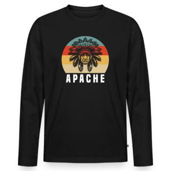 Apache - Men's Premium Organic Long Sleeve Shirt - black - Front - Nico (187cm)