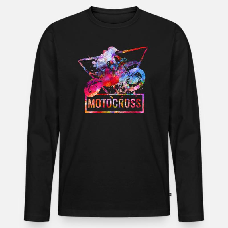 Motocross - Männer Premium Bio Langarmshirt - Schwarz