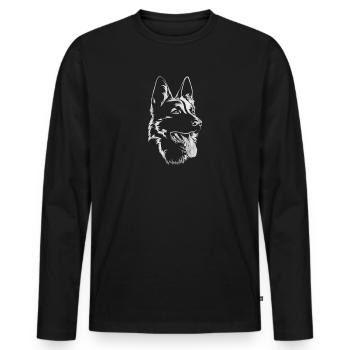 Schäferhund - Männer Premium Bio Langarmshirt - Schwarz - Vorne - Nico (187cm)