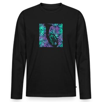 Tenor horn - Men's Premium Organic Long Sleeve Shirt - black - Front - Nico (187cm)
