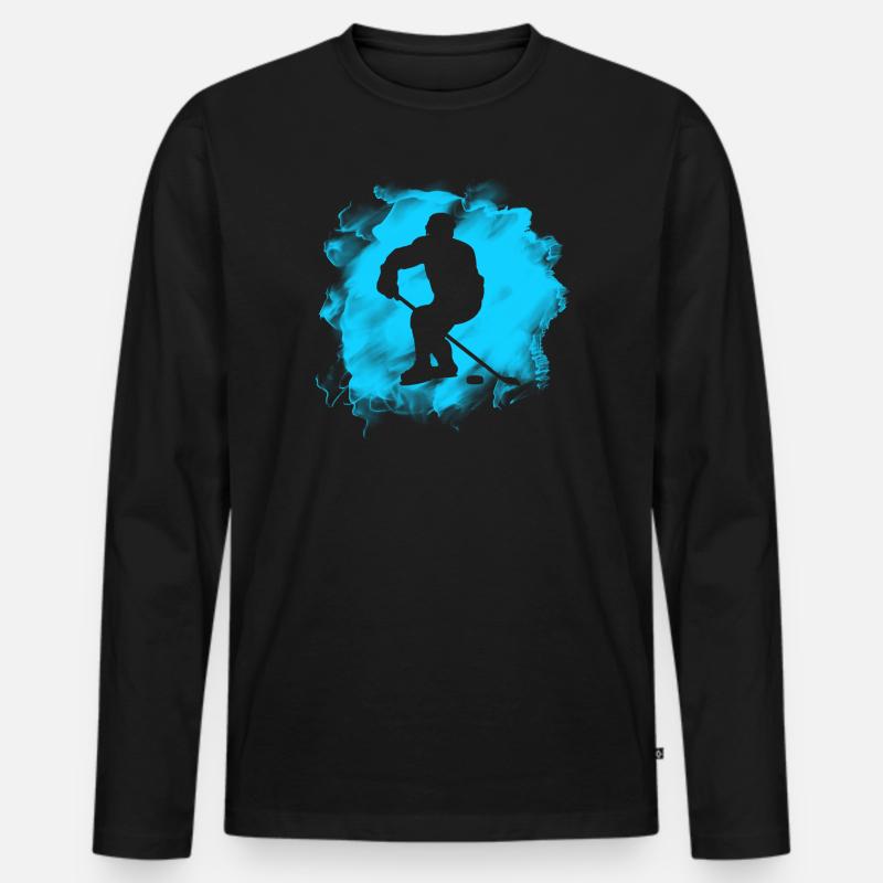 Eishockey - Männer Premium Bio Langarmshirt - Schwarz