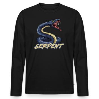 Schlange - Männer Premium Bio Langarmshirt - Schwarz - Vorne - Nico (187cm)