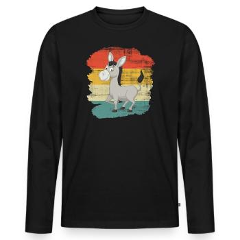 cul - T-shirt manches longues Premium bio Homme - noir - Devant - Nico (187cm)