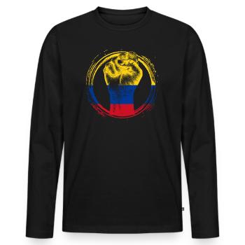 Colombie - T-shirt manches longues Premium bio Homme - noir - Devant - Nico (187cm)