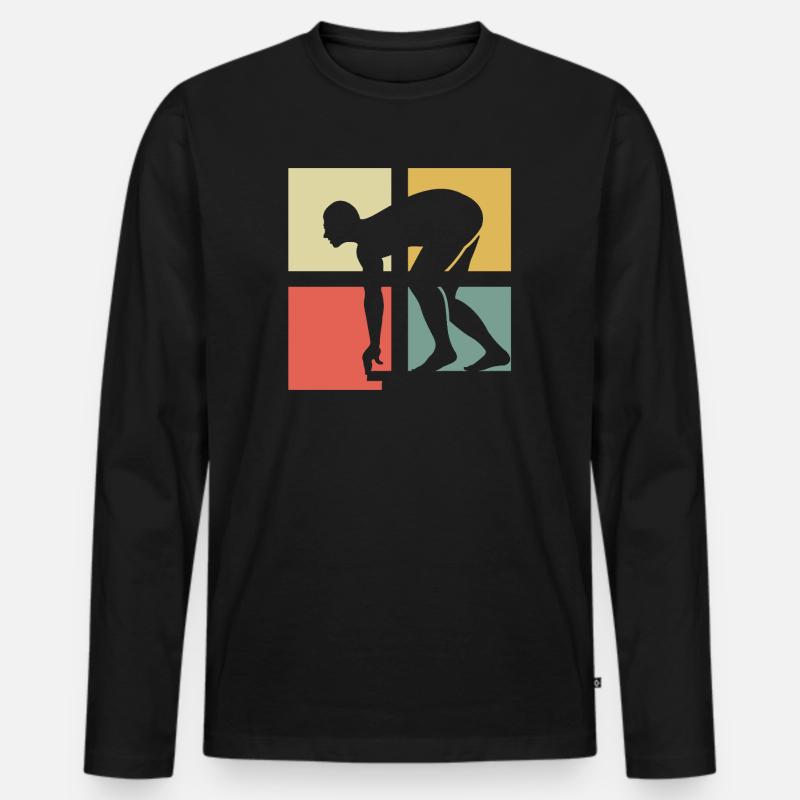 Schwimmer - Männer Premium Bio Langarmshirt - Schwarz