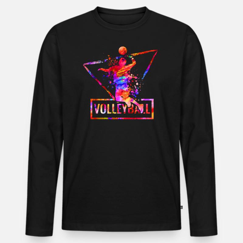Volleyball - Männer Premium Bio Langarmshirt - Schwarz