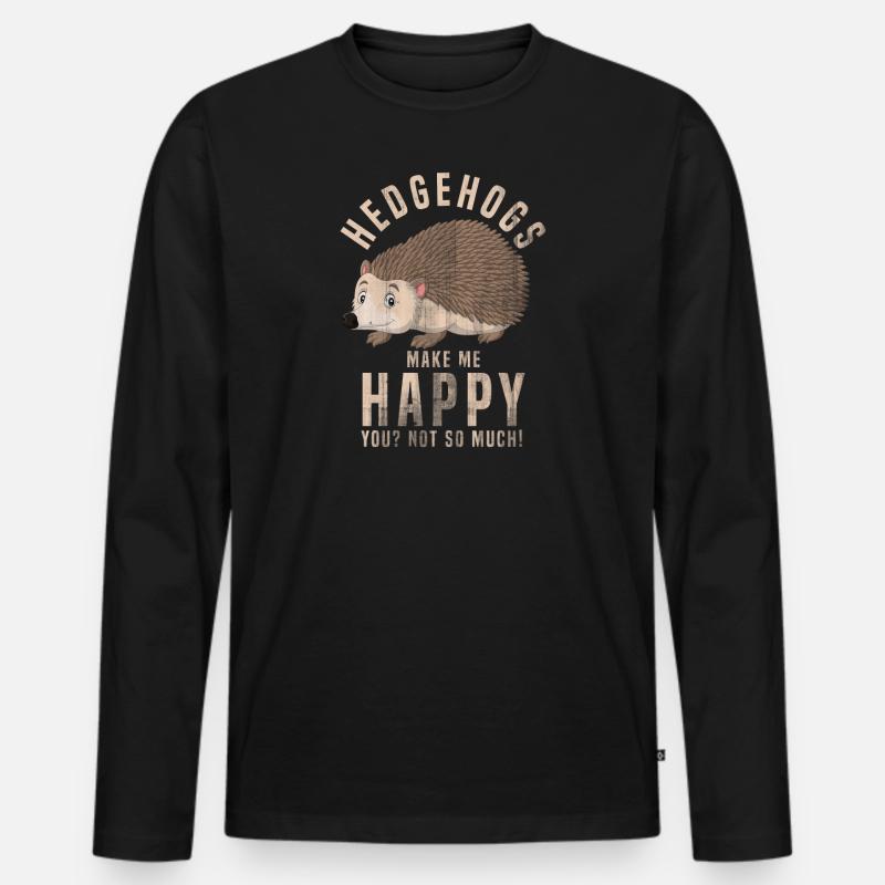 Igel - Männer Premium Bio Langarmshirt - Schwarz