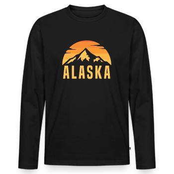 Alaska - Men's Premium Organic Long Sleeve Shirt - black - Front - Nico (187cm)