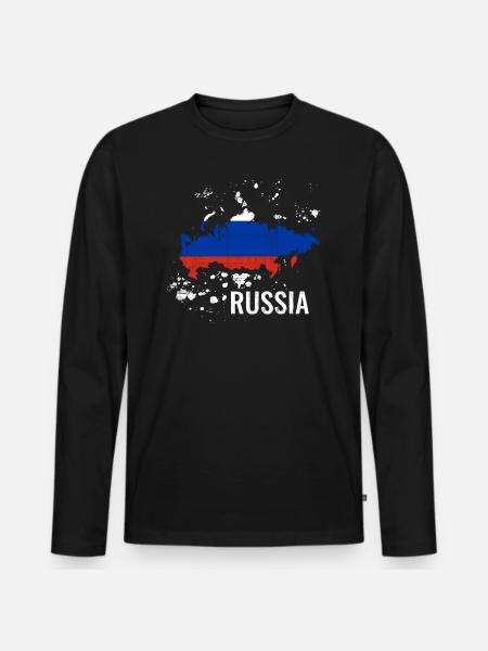 Russie - T-shirt manches longues Premium bio Homme - noir