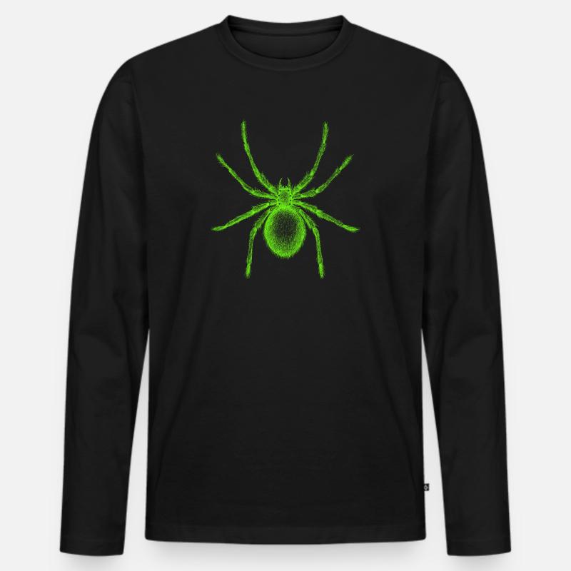 Spinne - Männer Premium Bio Langarmshirt - Schwarz