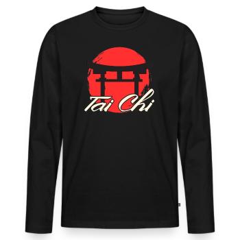Tai Chi - Männer Premium Bio Langarmshirt - Schwarz - Vorne - Nico (187cm)