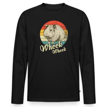 Cochon d'Inde - T-shirt manches longues Premium bio Homme - noir - Devant - Nico (187cm)