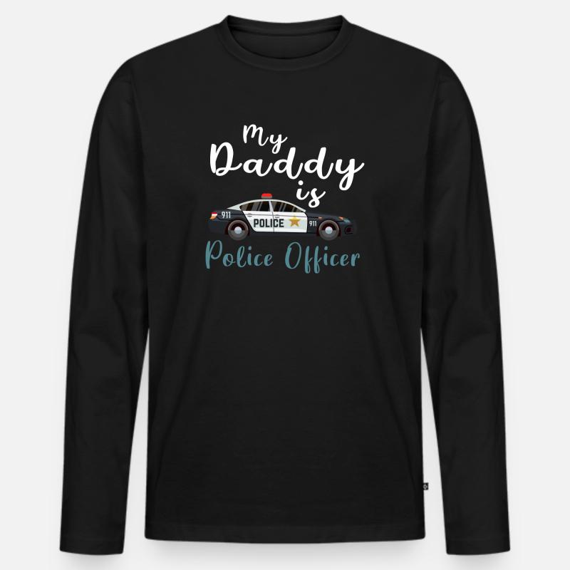 Polizeibeamter - Männer Premium Bio Langarmshirt - Schwarz