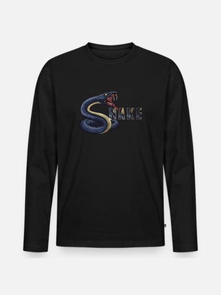 Snake - Men's Premium Organic Long Sleeve Shirt - black