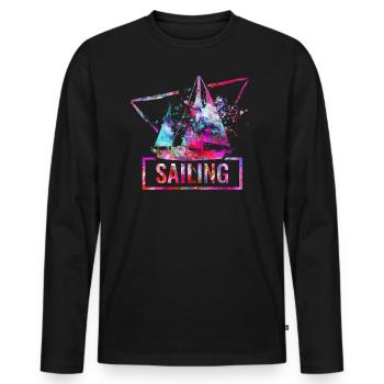 sailing - Men's Premium Organic Long Sleeve Shirt - black - Front - Nico (187cm)