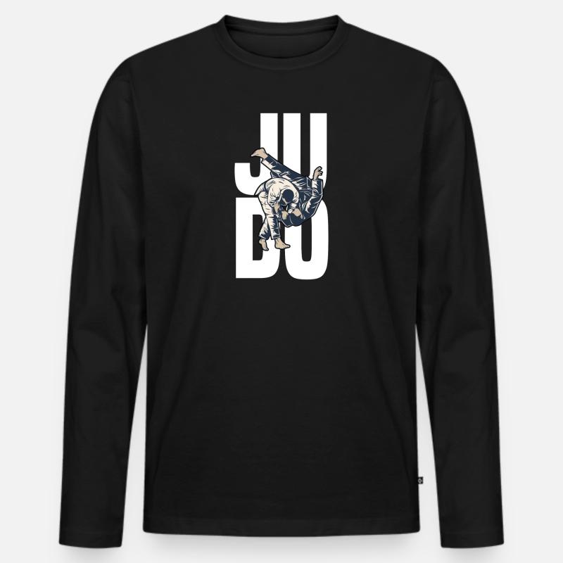 JUDO - Männer Premium Bio Langarmshirt - Schwarz