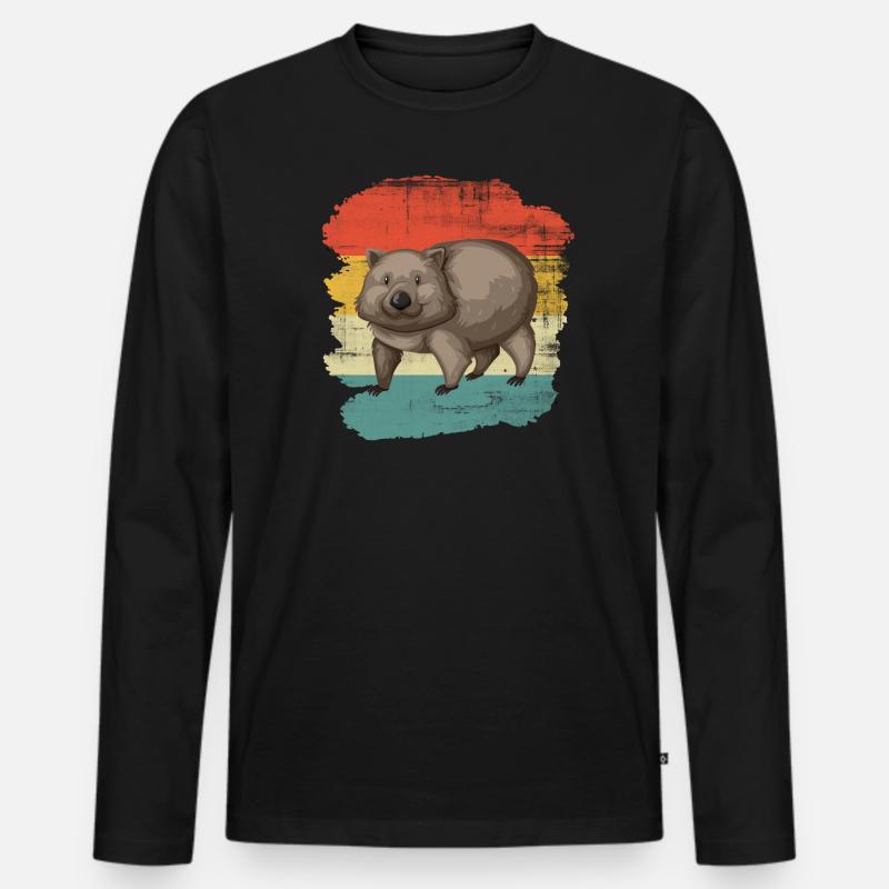 Wombats - Männer Premium Bio Langarmshirt - Schwarz