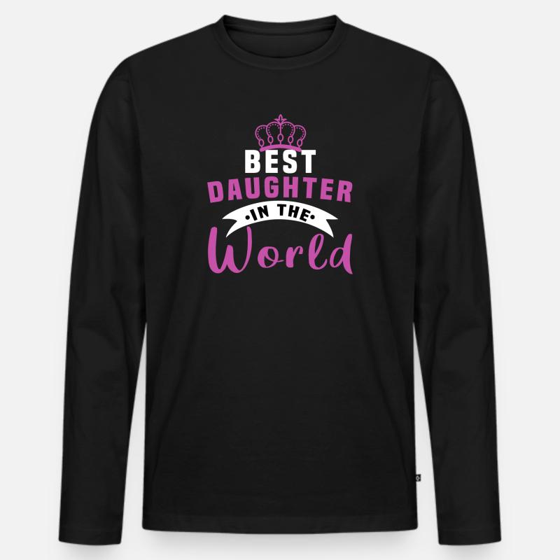 Beste Tochter - Männer Premium Bio Langarmshirt - Schwarz