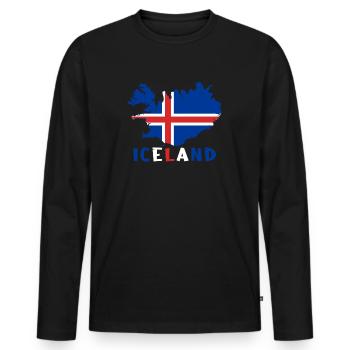 Iceland - Men's Premium Organic Long Sleeve Shirt - black - Front - Nico (187cm)