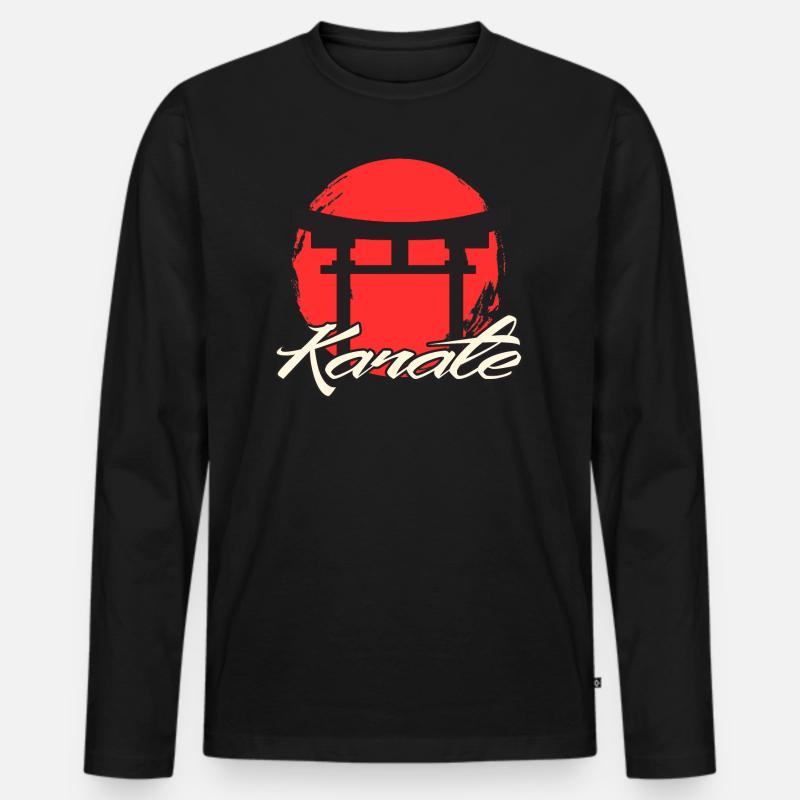 Karate - Männer Premium Bio Langarmshirt - Schwarz