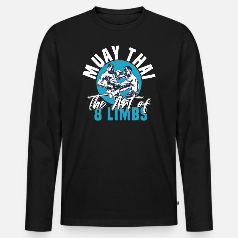 Muay Thai - Männer Premium Bio Langarmshirt - Schwarz