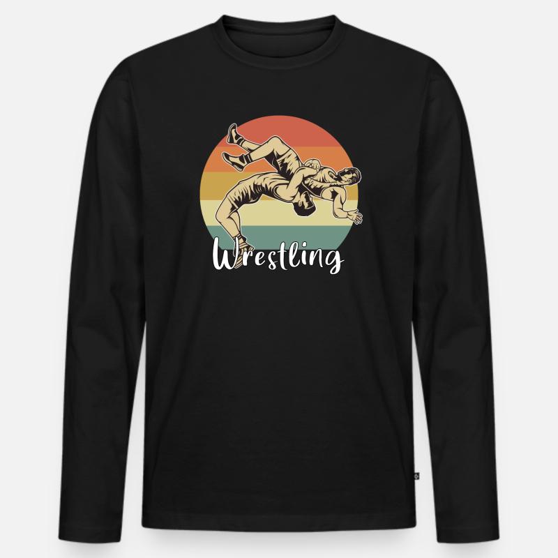 Ringen - Männer Premium Bio Langarmshirt - Schwarz