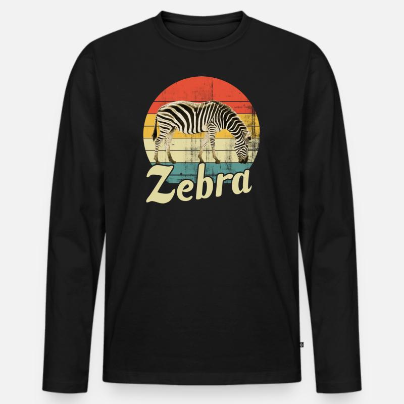 Zebra - Männer Premium Bio Langarmshirt - Schwarz