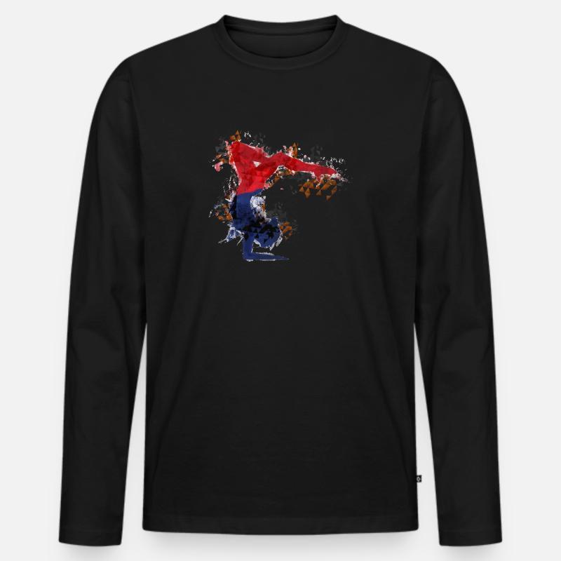 Turnen - Männer Premium Bio Langarmshirt - Schwarz