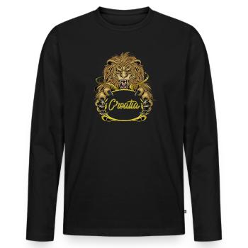 Croatia - Men's Premium Organic Long Sleeve Shirt - black - Front - Nico (187cm)