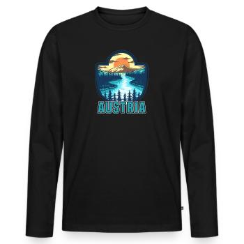 Austria - Men's Premium Organic Long Sleeve Shirt - black - Front - Nico (187cm)