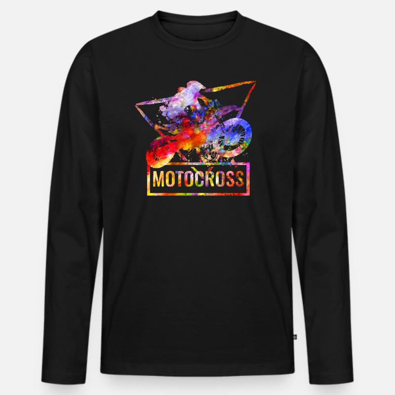 Motocross - Männer Premium Bio Langarmshirt - Schwarz