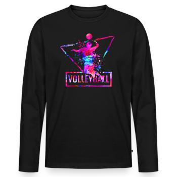 Volleyball - Männer Premium Bio Langarmshirt - Schwarz - Vorne - Nico (187cm)