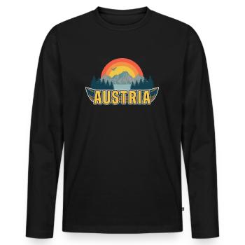 Austria - Men's Premium Organic Long Sleeve Shirt - black - Front - Nico (187cm)