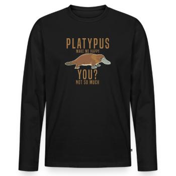 platypus - Men's Premium Organic Long Sleeve Shirt - black - Front - Nico (187cm)