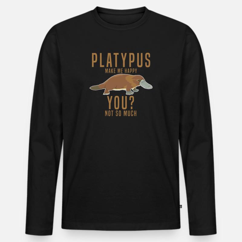 Schnabeltier - Männer Premium Bio Langarmshirt - Schwarz