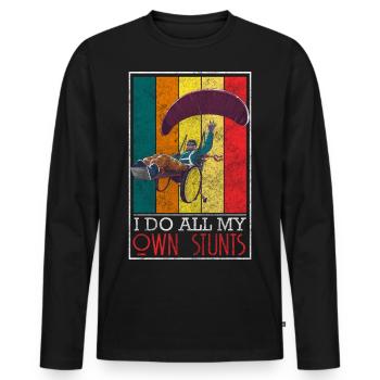 Disability Funny - Men's Premium Organic Long Sleeve Shirt - black - Front - Nico (187cm)