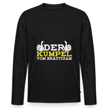 Der Kumpel vom Bräutigam JGA Shirt Junggesellenabs - Männer Premium Bio Langarmshirt - Schwarz - Vorne - Nico (187cm)