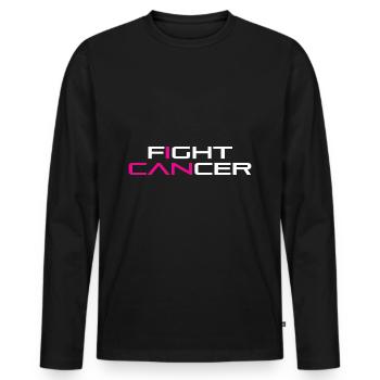 Fight against cancer - Men's Premium Organic Long Sleeve Shirt - black - Front - Nico (187cm)